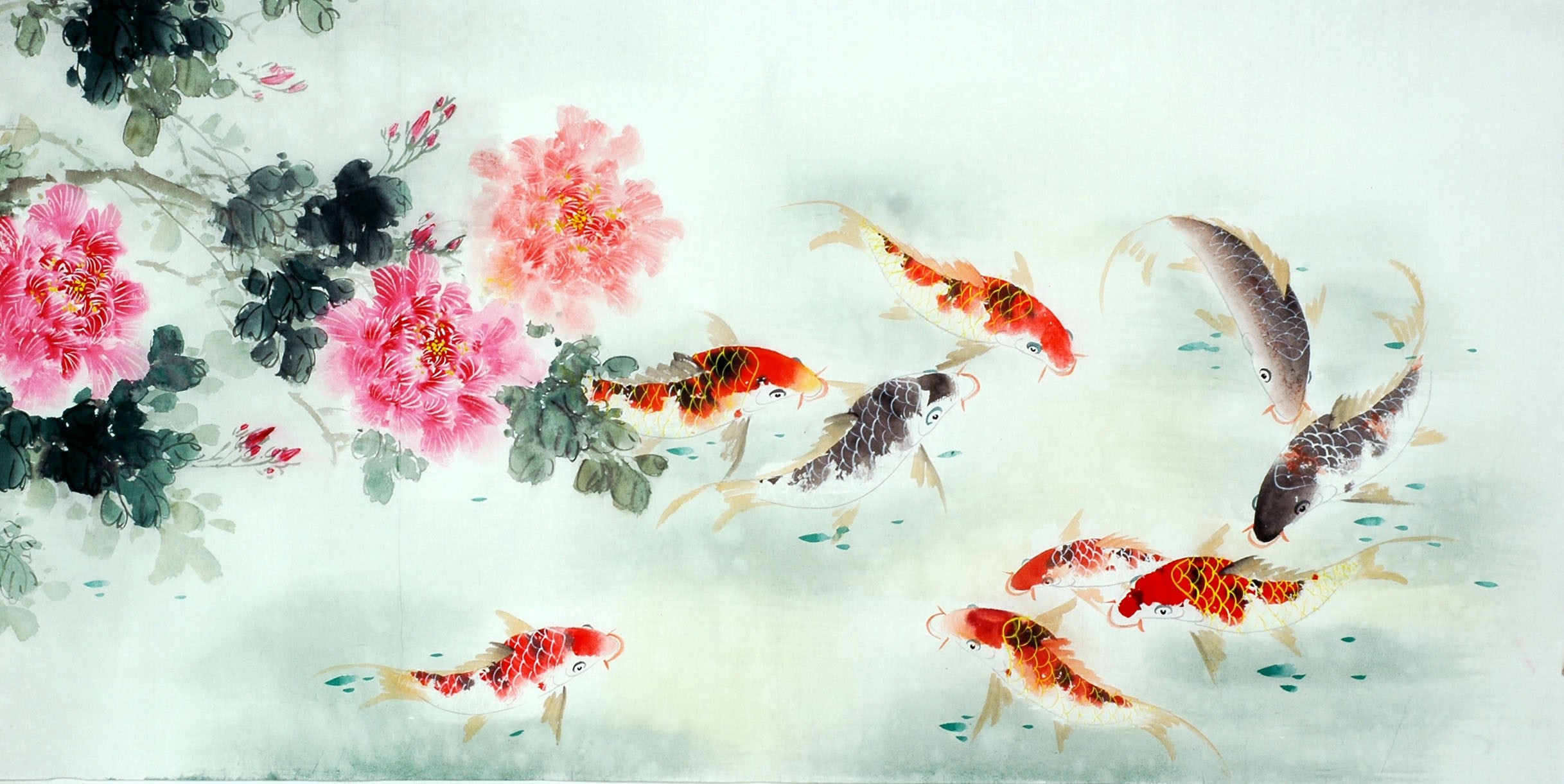 Chinese Carp Painting - CNAG011439