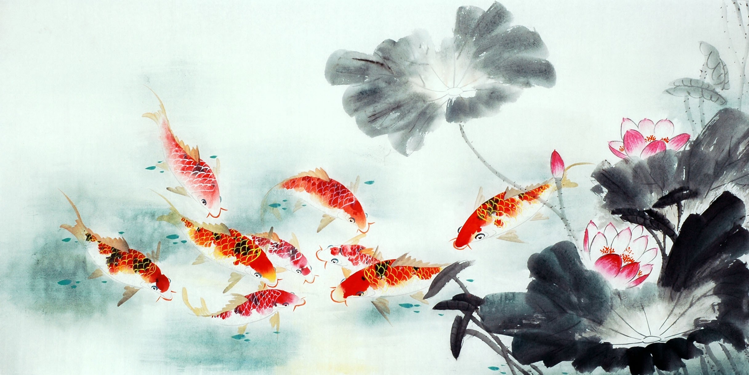Chinese Carp Painting - CNAG011441