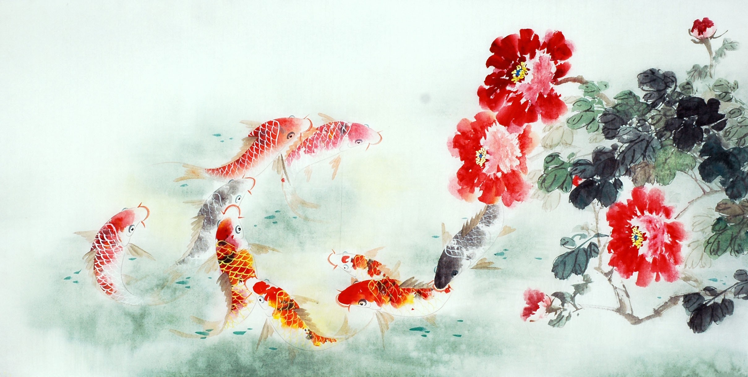 Chinese Carp Painting - CNAG011442