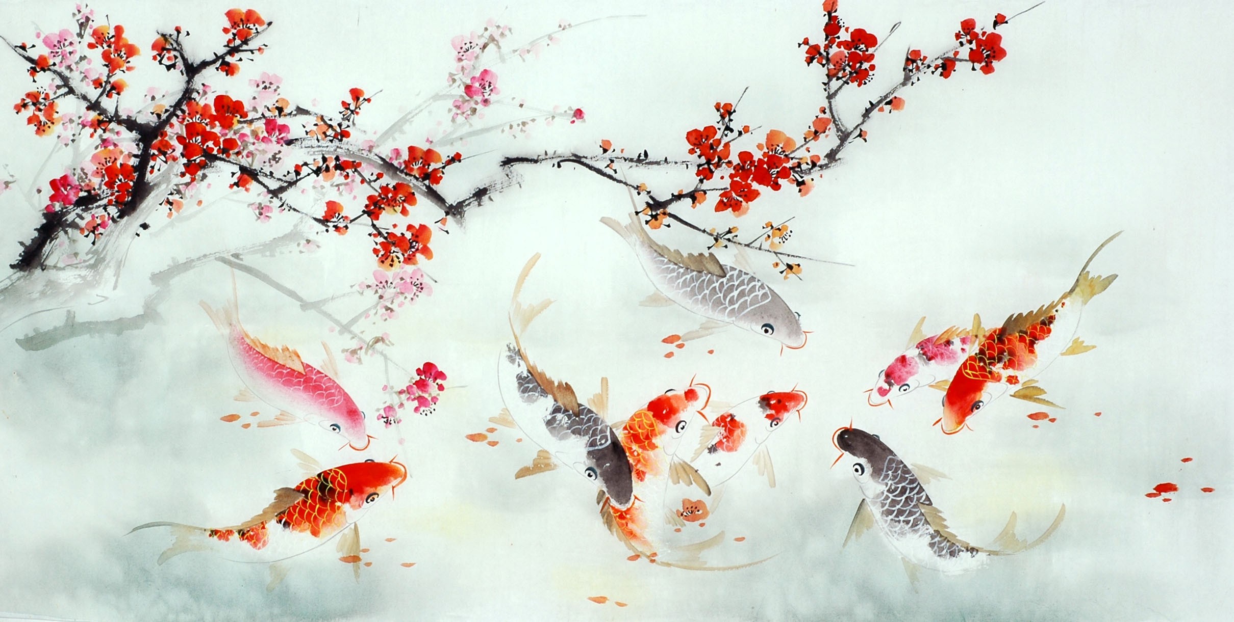 Chinese Carp Painting - CNAG011443