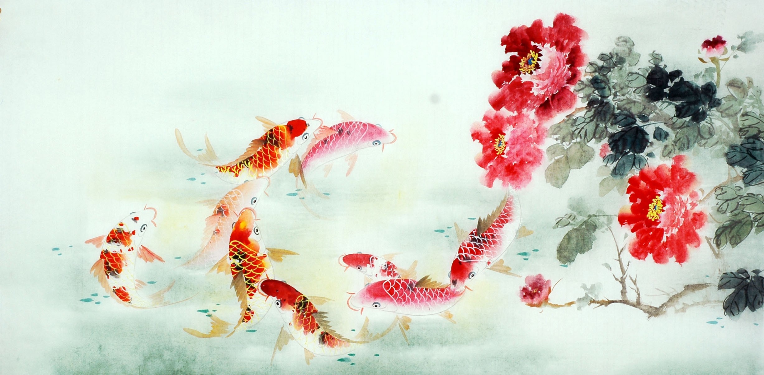 Chinese Carp Painting - CNAG011444