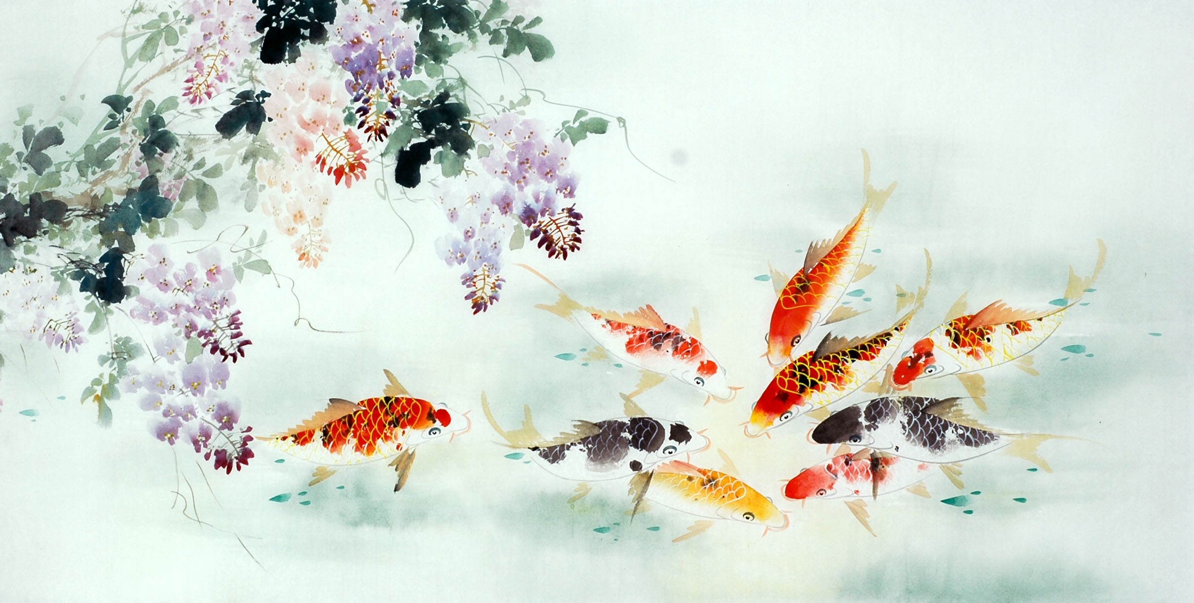 Chinese Carp Painting - CNAG011446