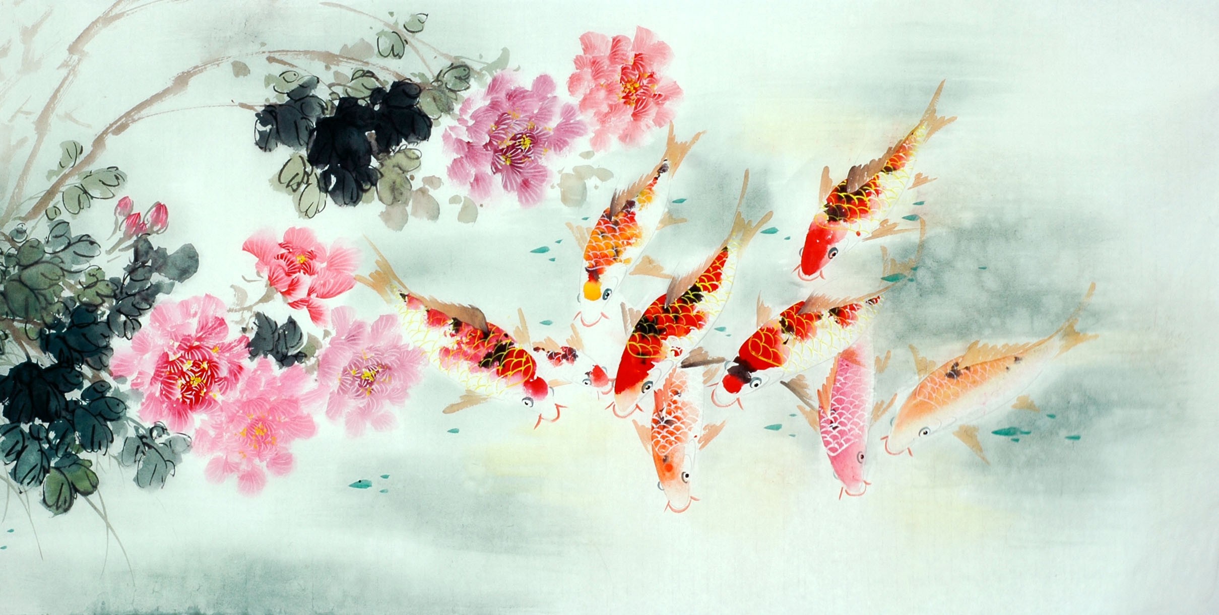 Chinese Carp Painting - CNAG011447