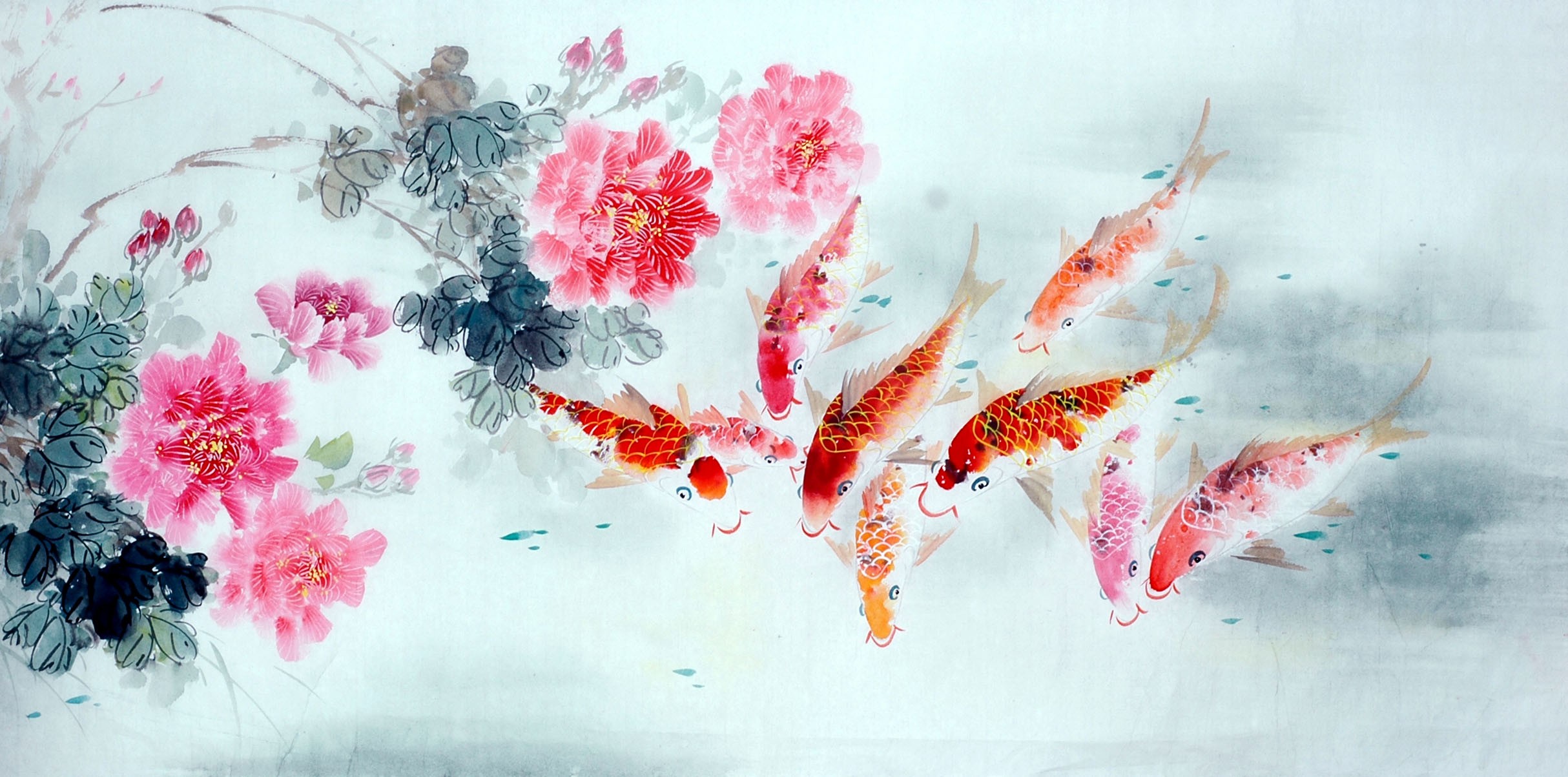 Chinese Carp Painting - CNAG011455