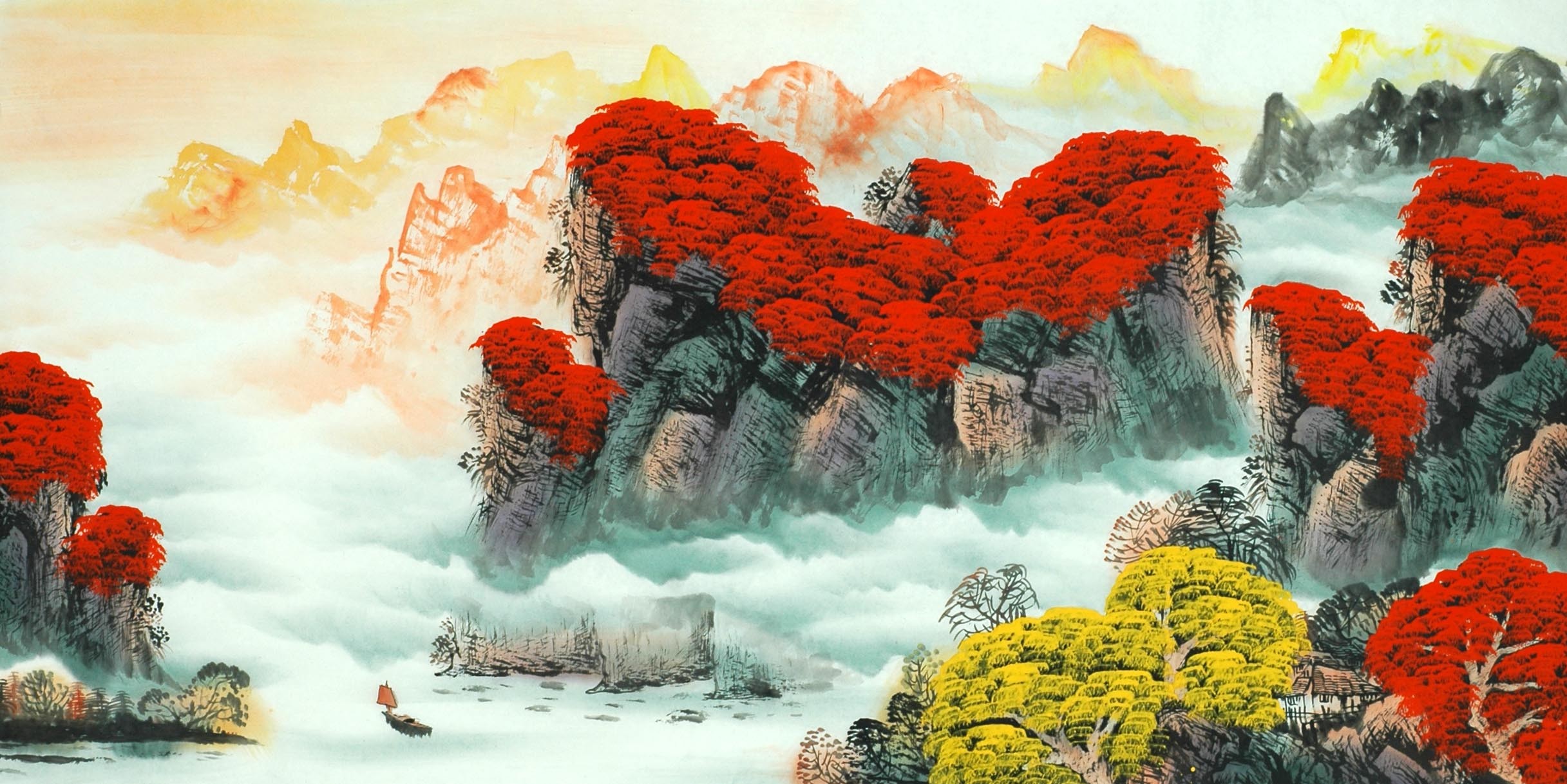 Chinese Landscape Painting - CNAG011483