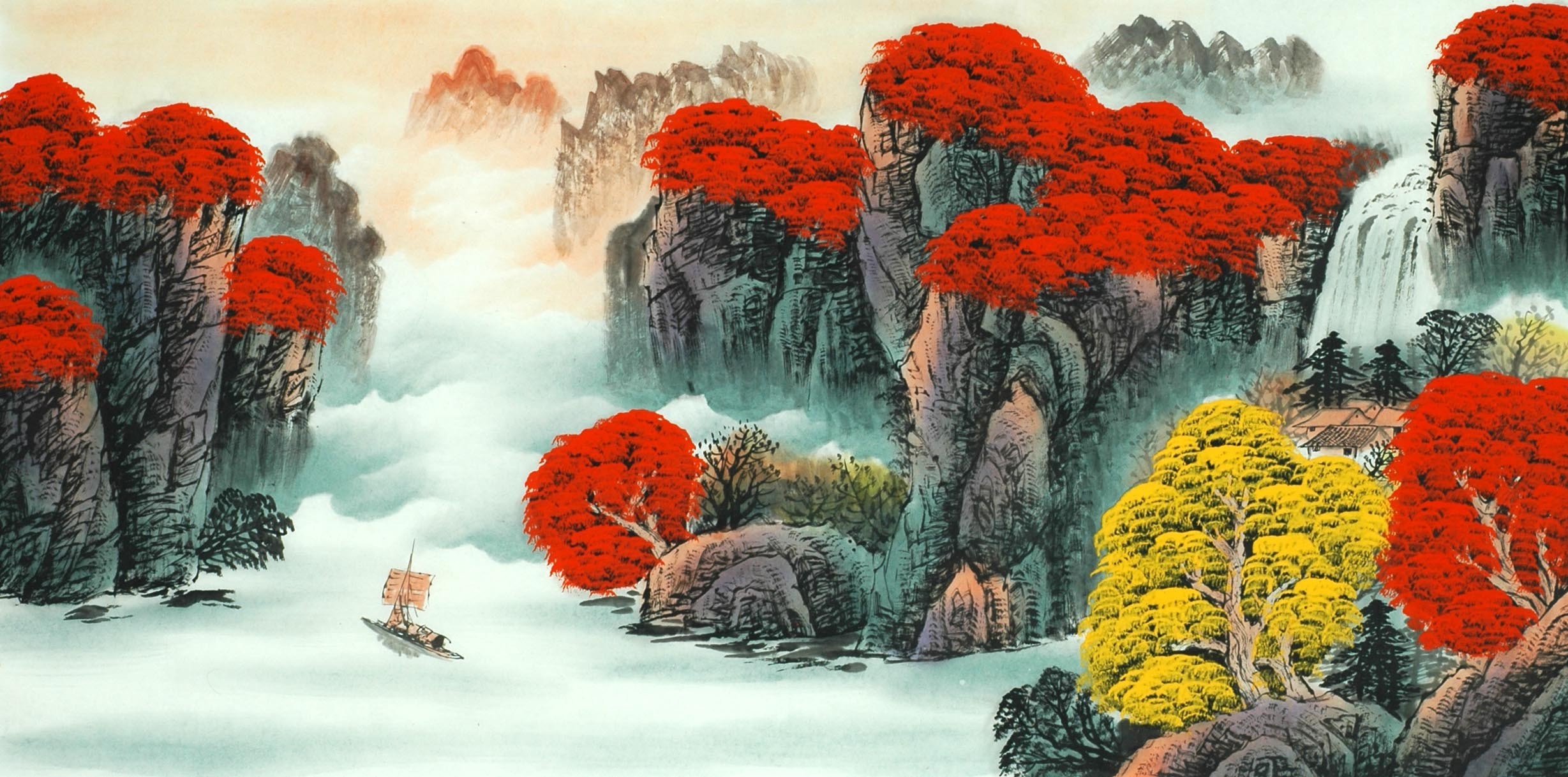 Chinese Landscape Painting - CNAG011525
