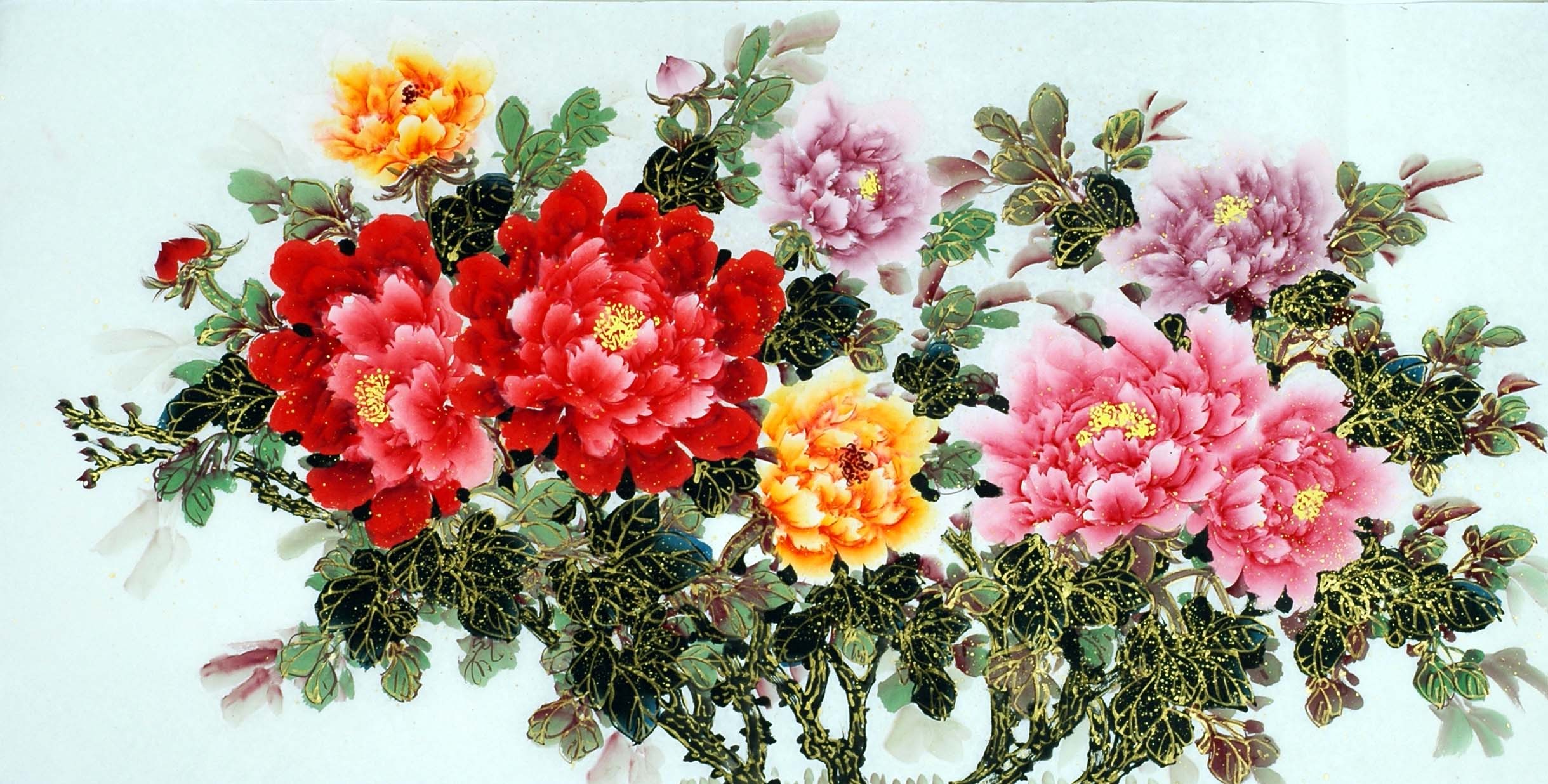 Chinese Peony Painting - CNAG011536
