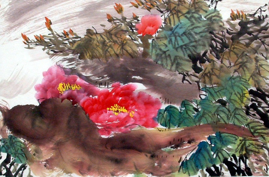Chinese Peony Painting - CNAG011553