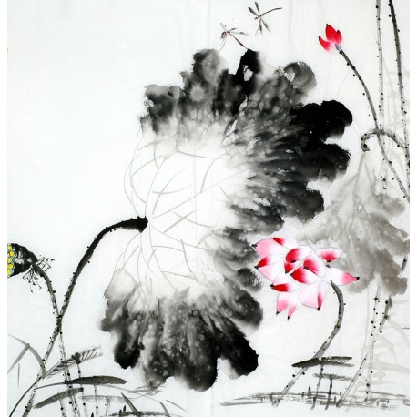 Chinese Lotus Painting - CNAG011718