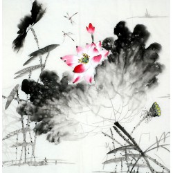 Chinese Lotus Painting - CNAG011735