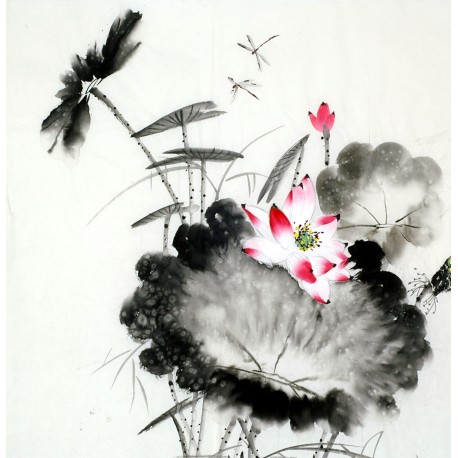 Chinese Lotus Painting - CNAG011754