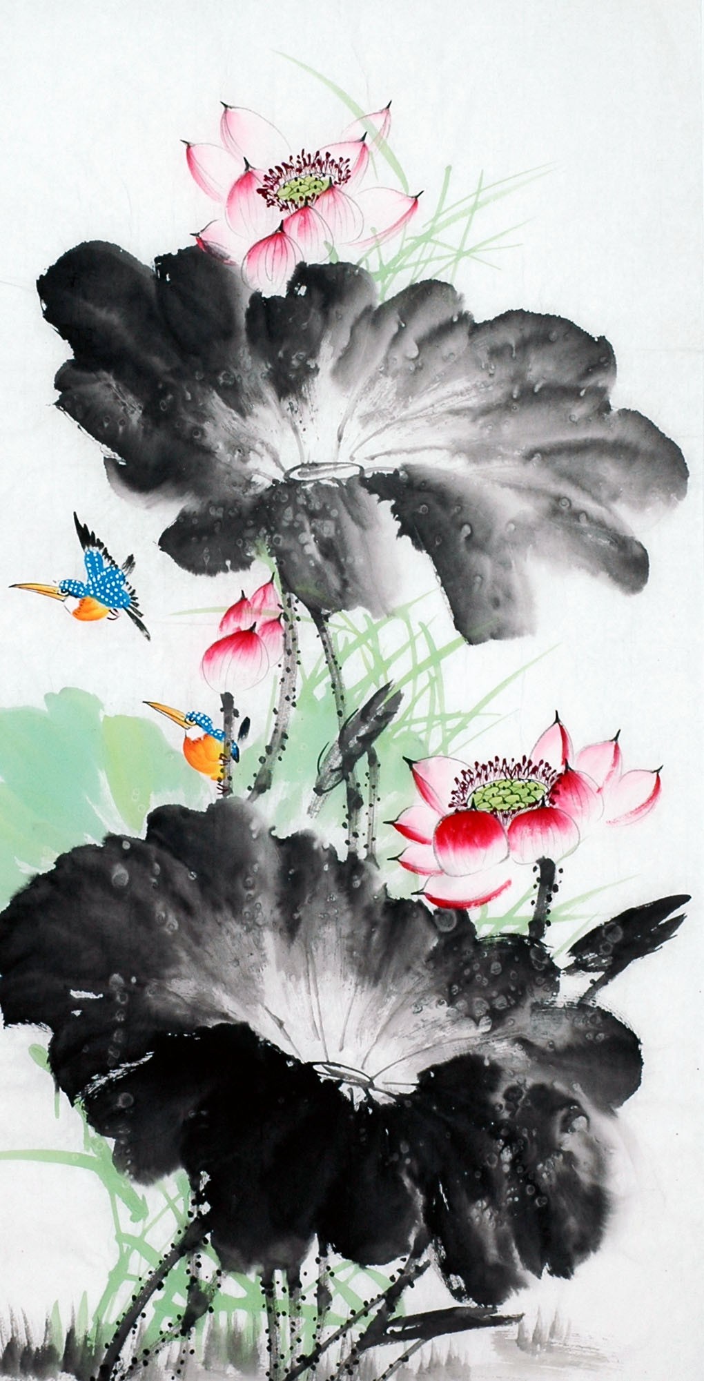 Chinese Lotus Painting - CNAG011993