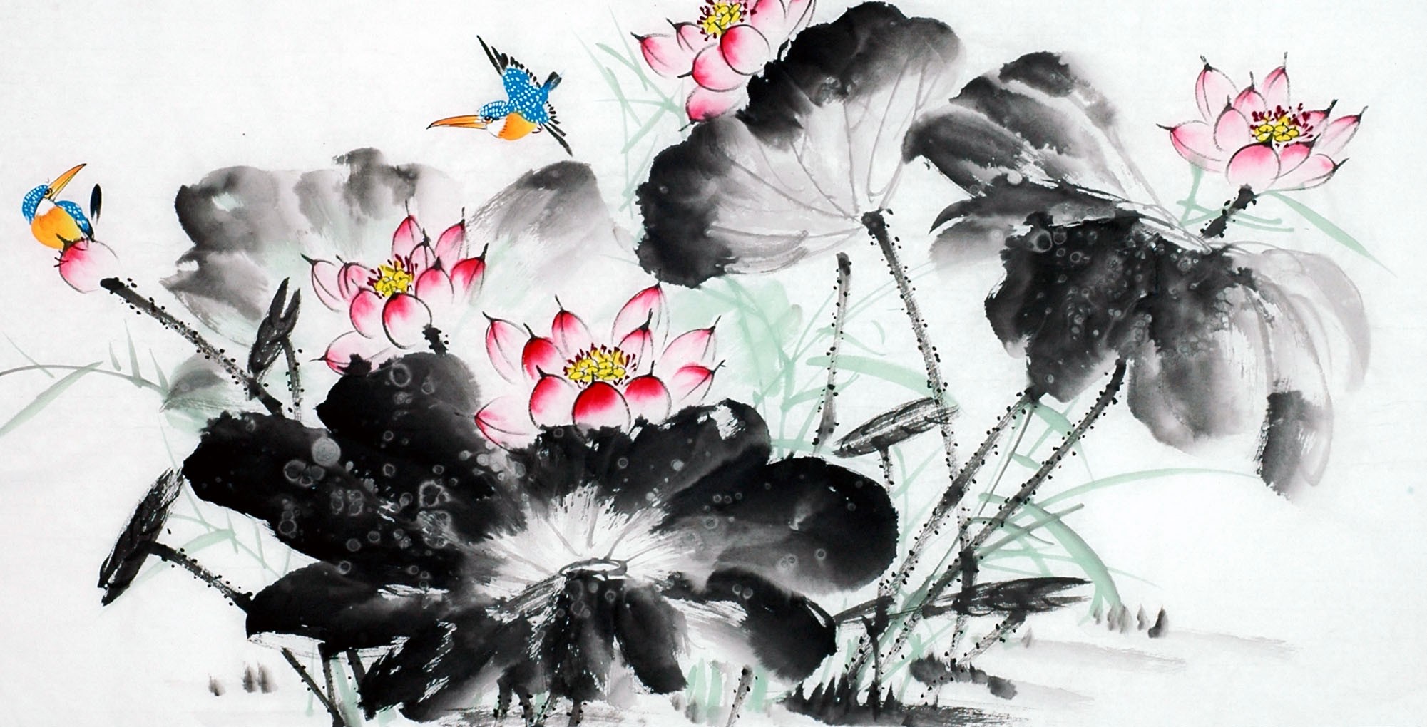 Chinese Lotus Painting - CNAG011994