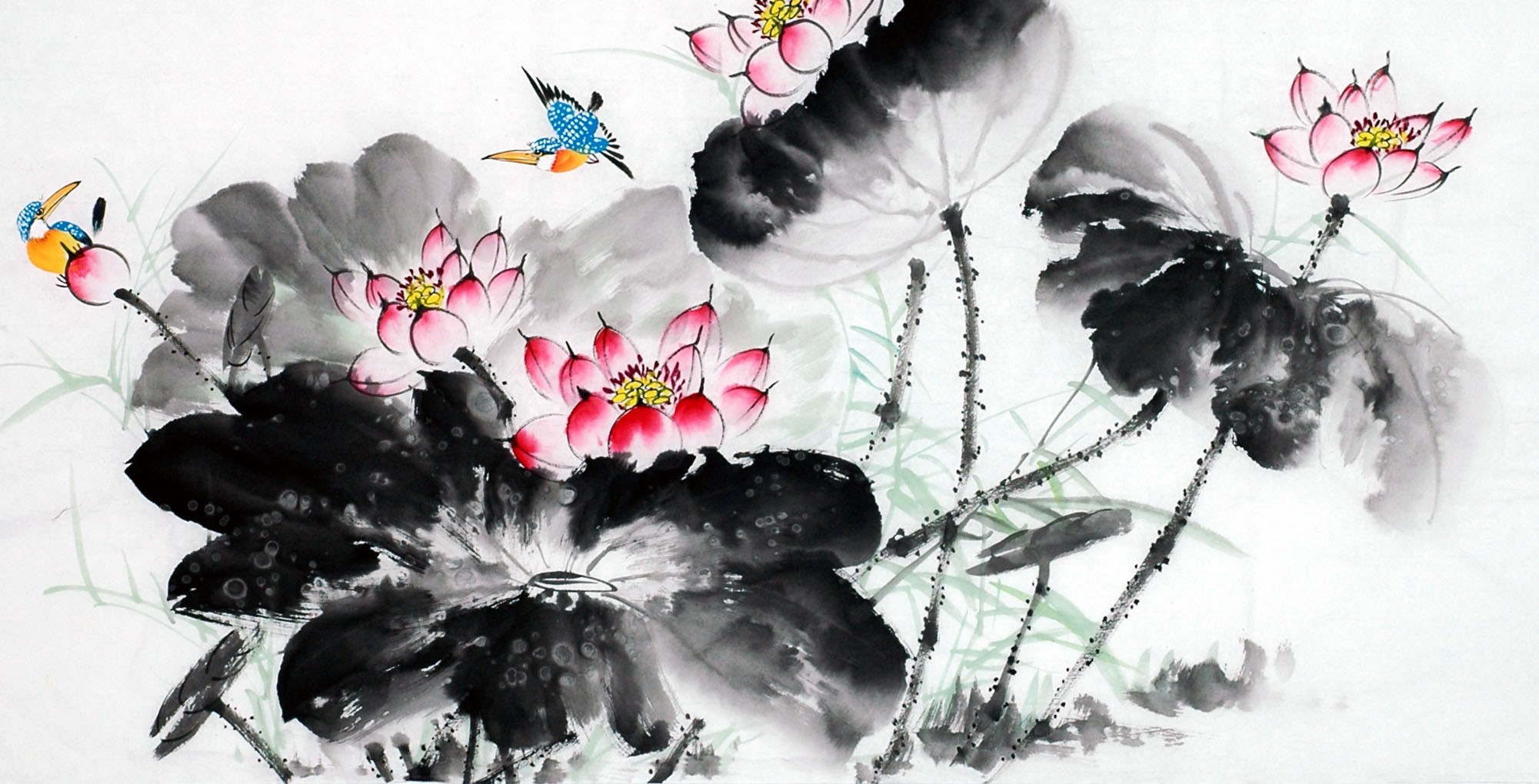Chinese Lotus Painting - CNAG011996