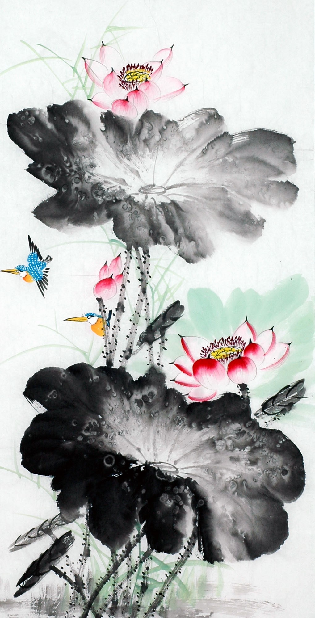 Chinese Lotus Painting - CNAG012002