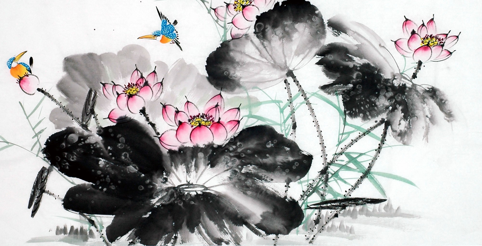 Chinese Lotus Painting - CNAG012003