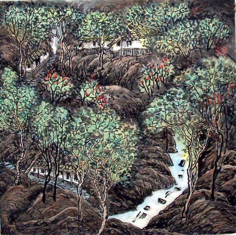 Chinese Landscape Painting - CNAG012461