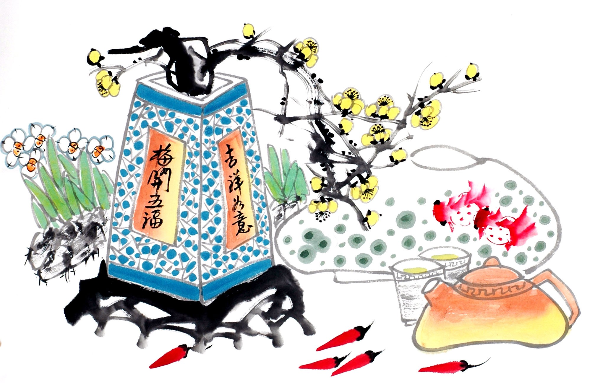 Chinese Flowers&Trees Painting - CNAG012789