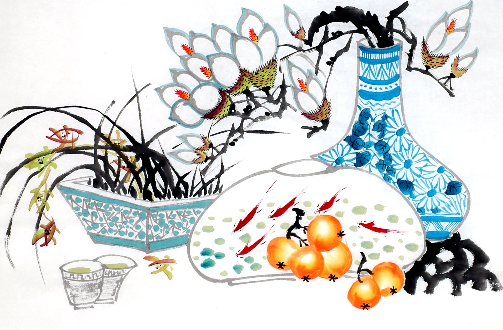 Chinese Flowers&Trees Painting - CNAG012802