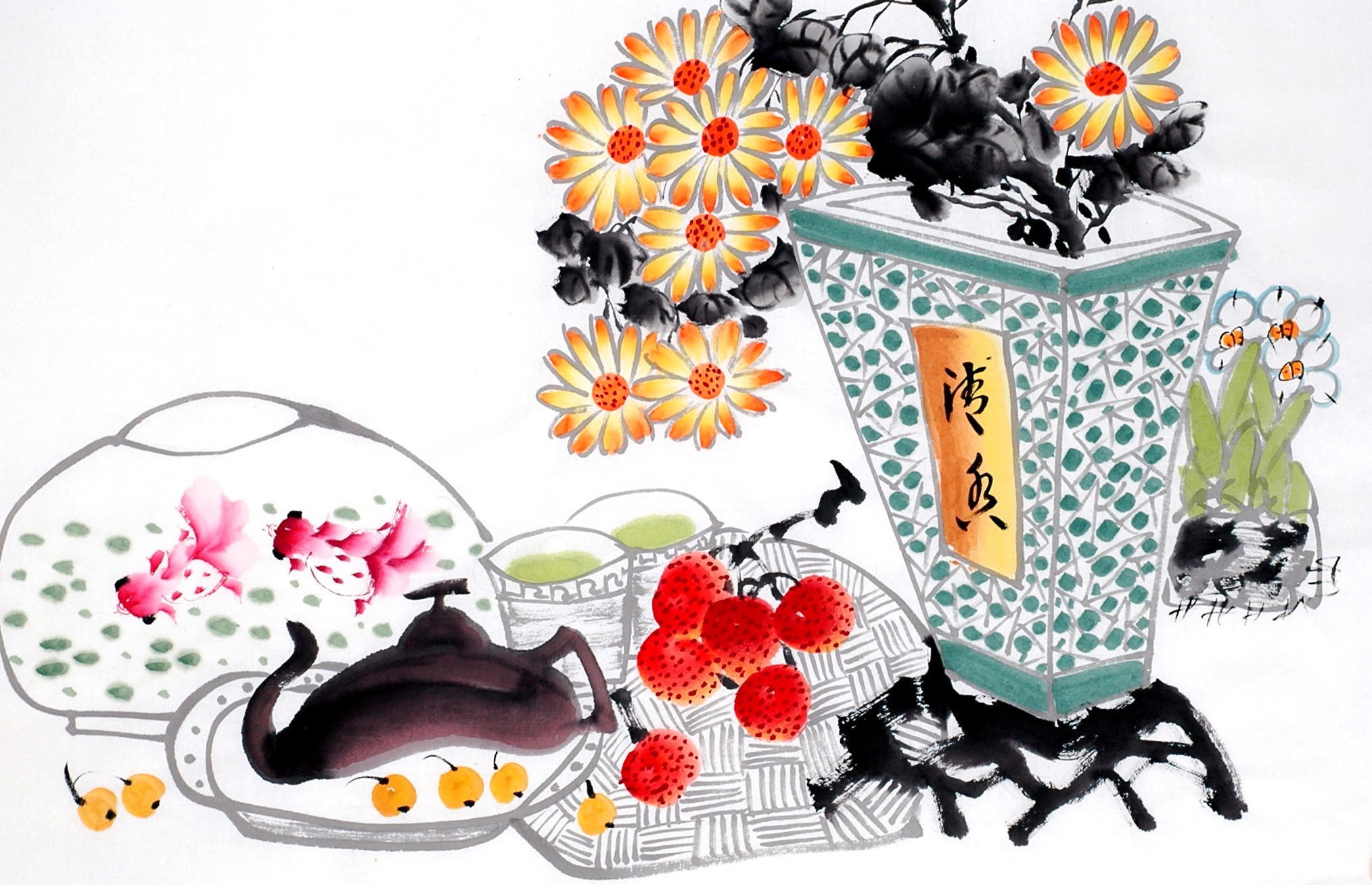 Chinese Flowers&Trees Painting - CNAG012803