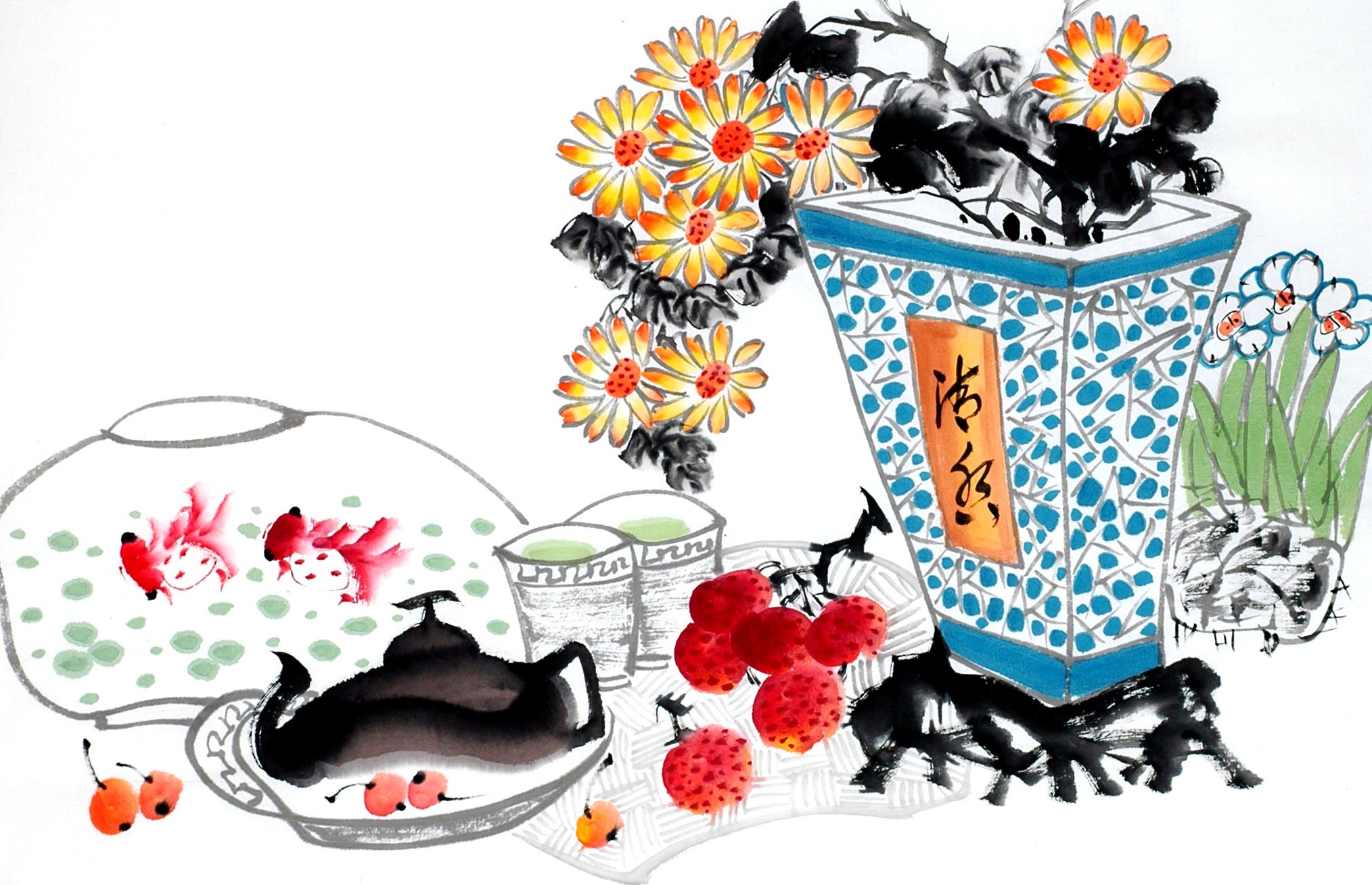 Chinese Flowers&Trees Painting - CNAG012804