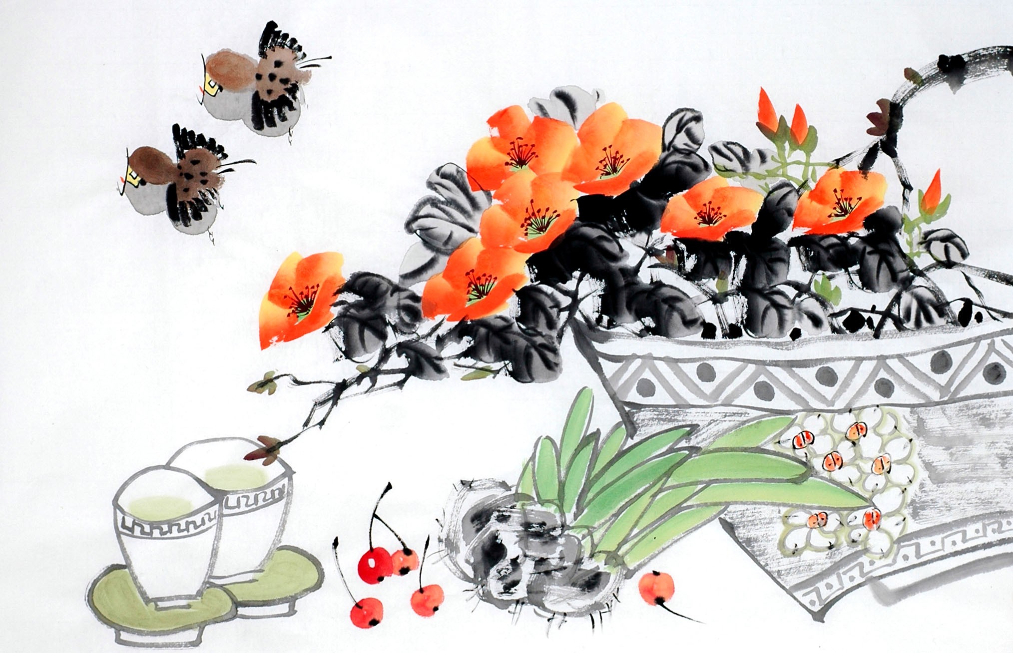 Chinese Flowers&Trees Painting - CNAG012805
