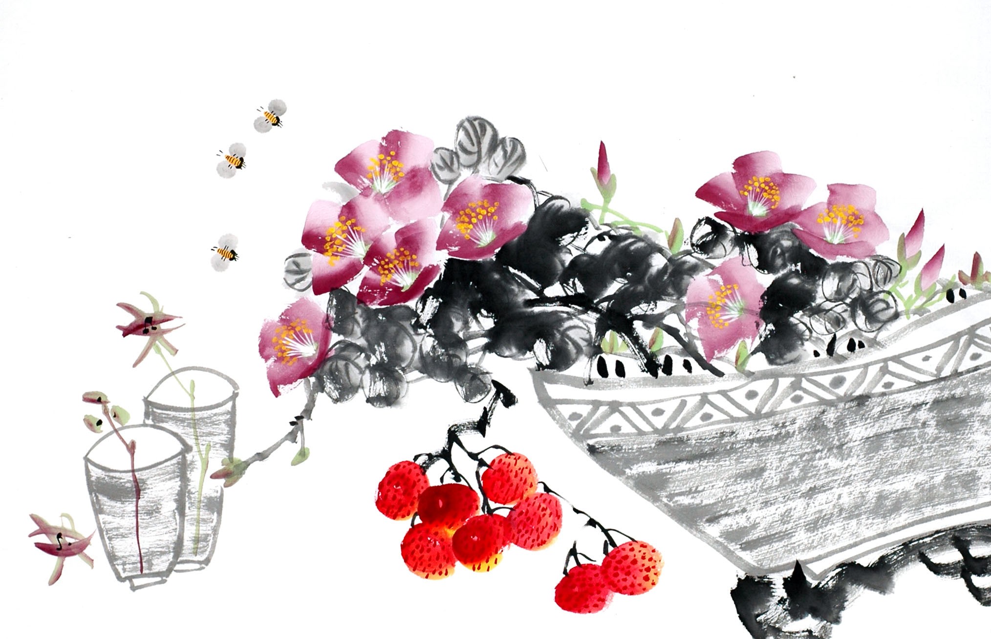Chinese Flowers&Trees Painting - CNAG012811