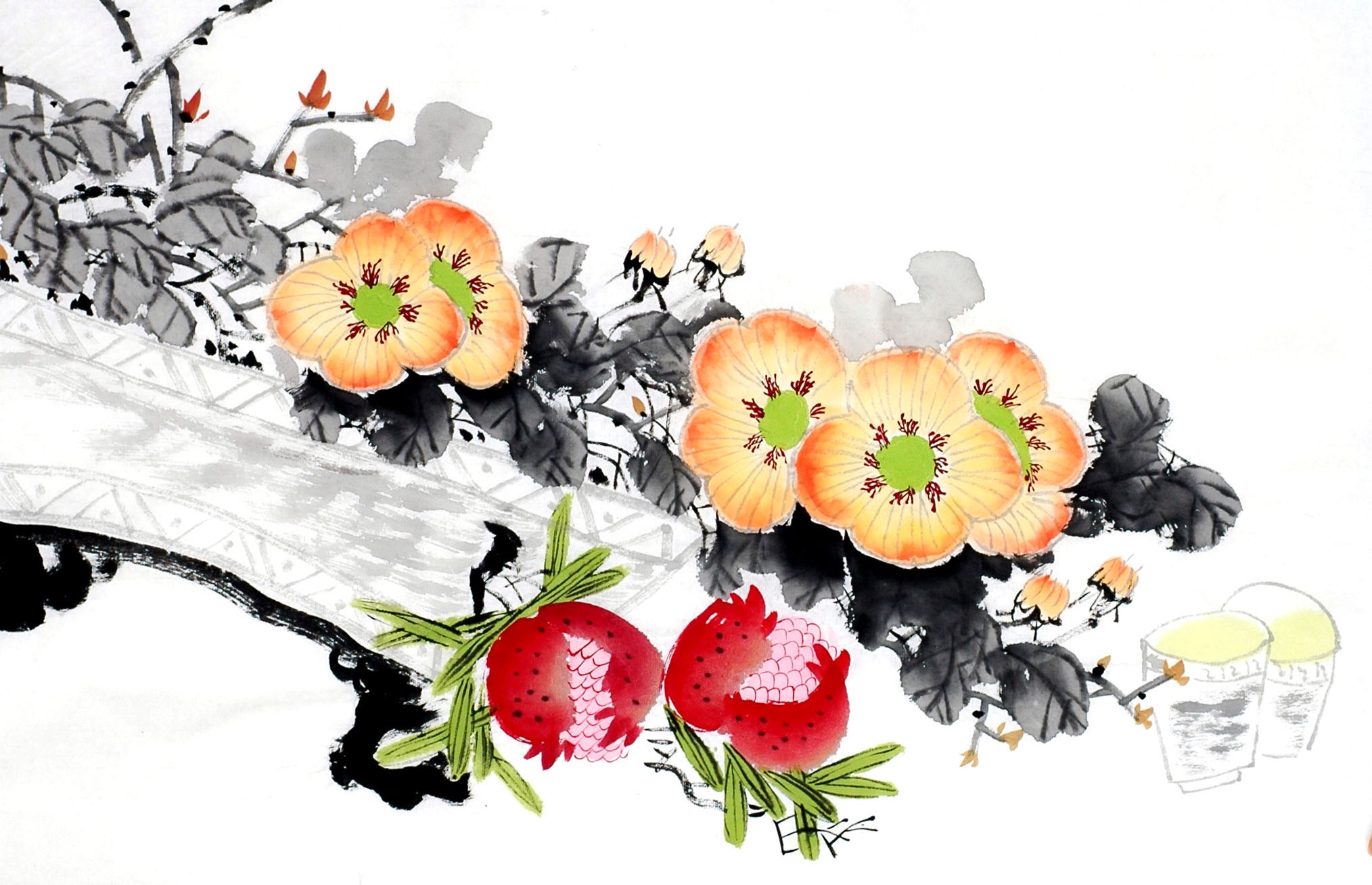 Chinese Flowers&Trees Painting - CNAG012815