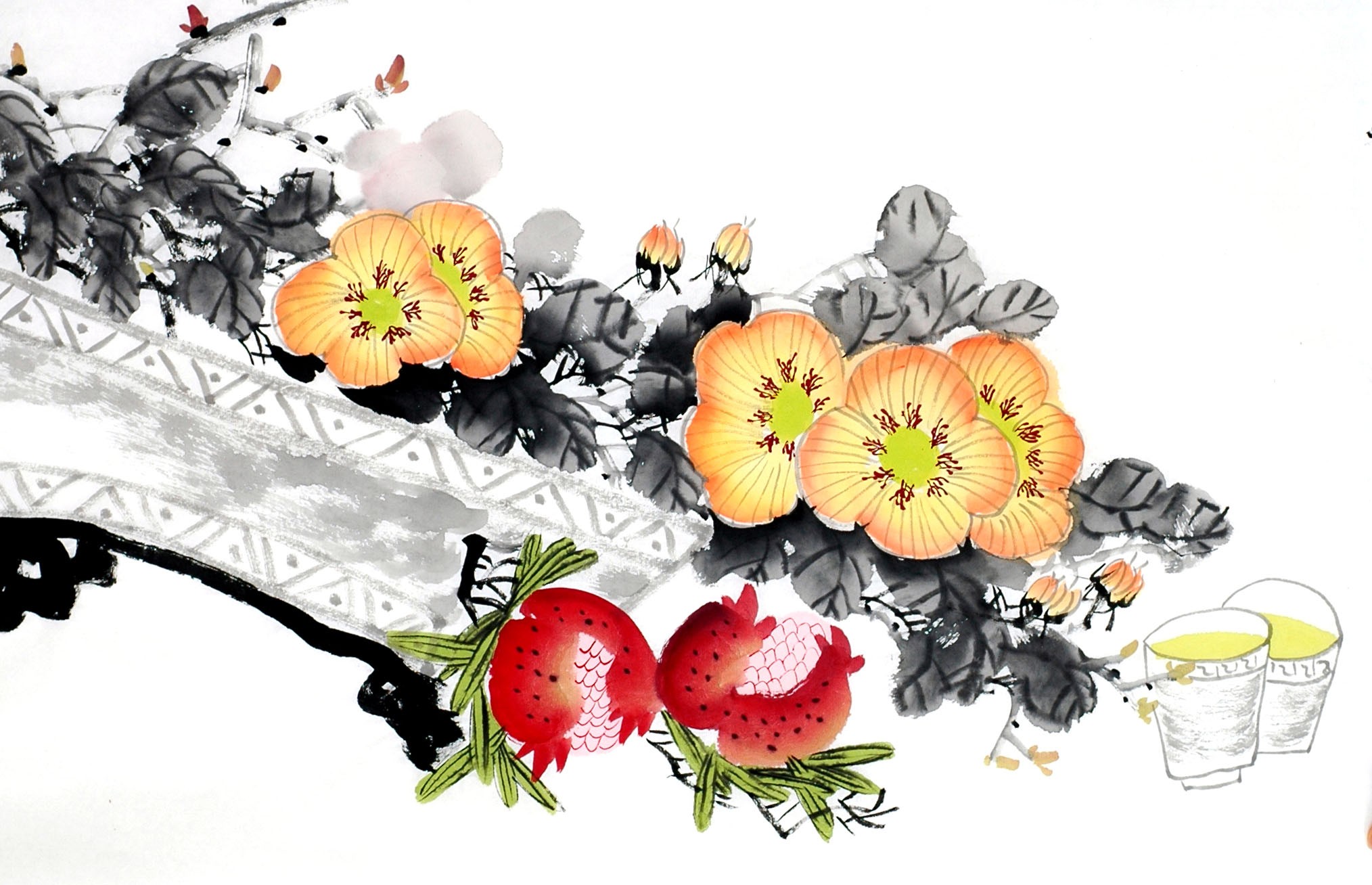 Chinese Flowers&Trees Painting - CNAG012819