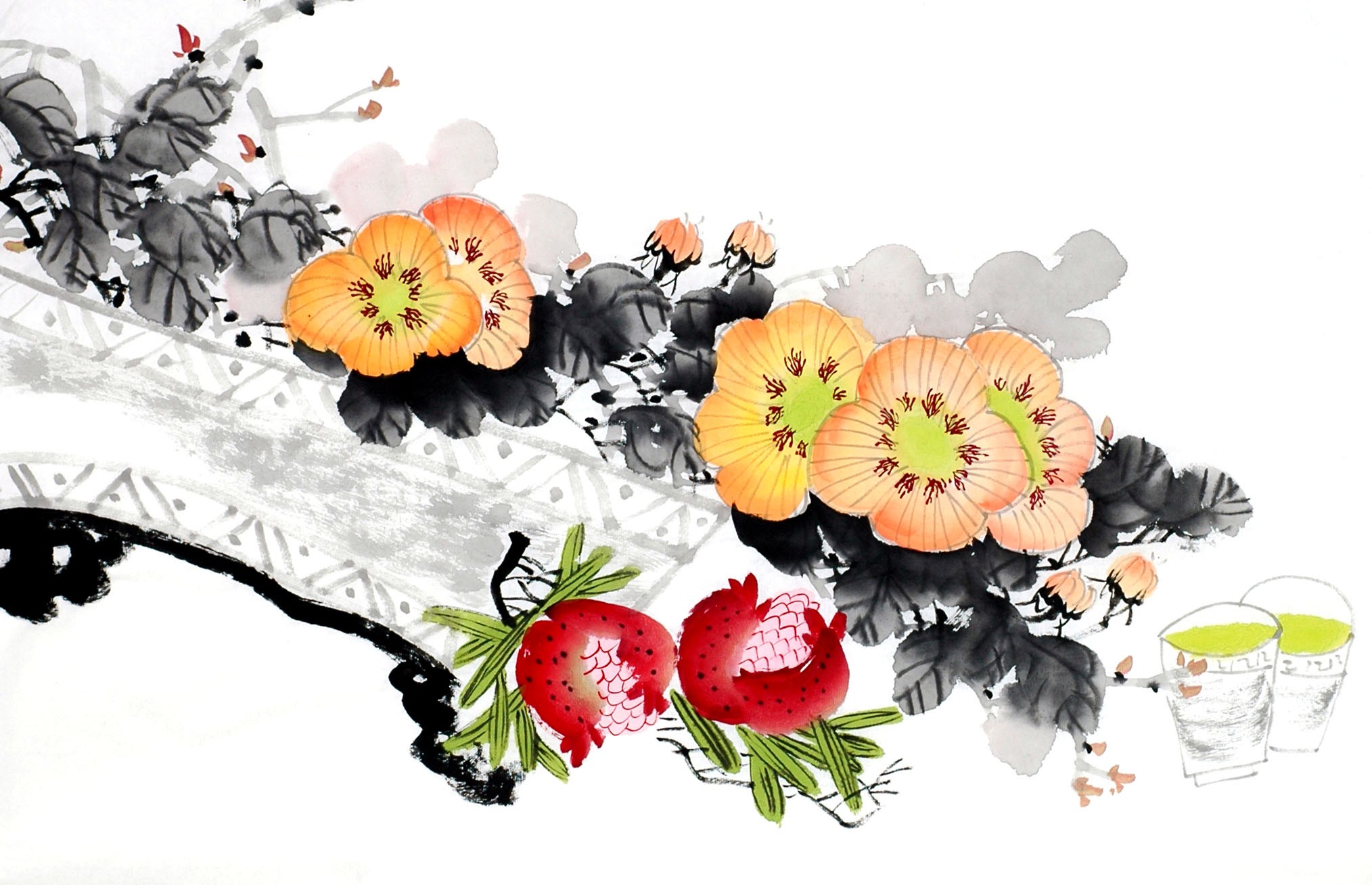 Chinese Flowers&Trees Painting - CNAG012823