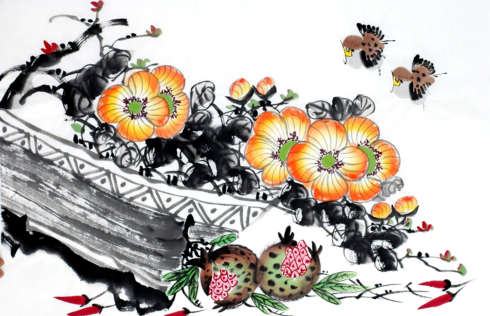 Chinese Flowers&Trees Painting - CNAG012828