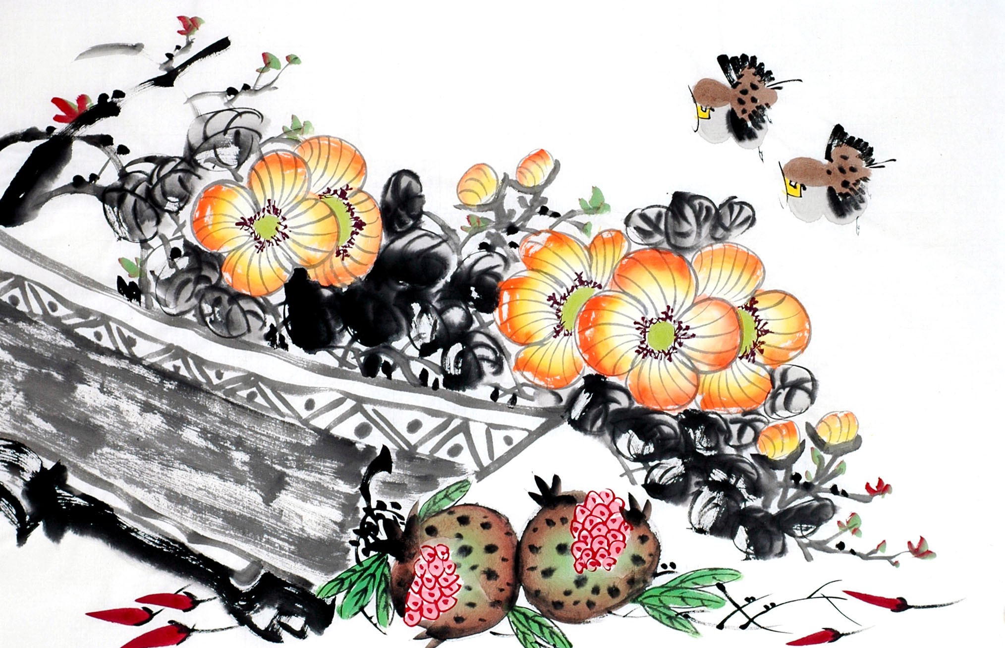 Chinese Flowers&Trees Painting - CNAG012833