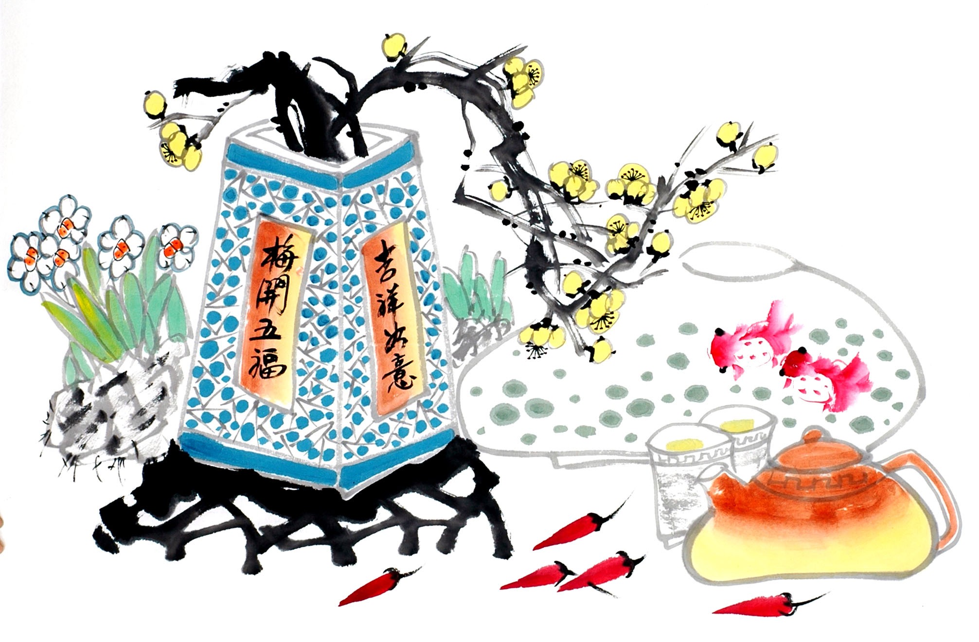 Chinese Flowers&Trees Painting - CNAG012858