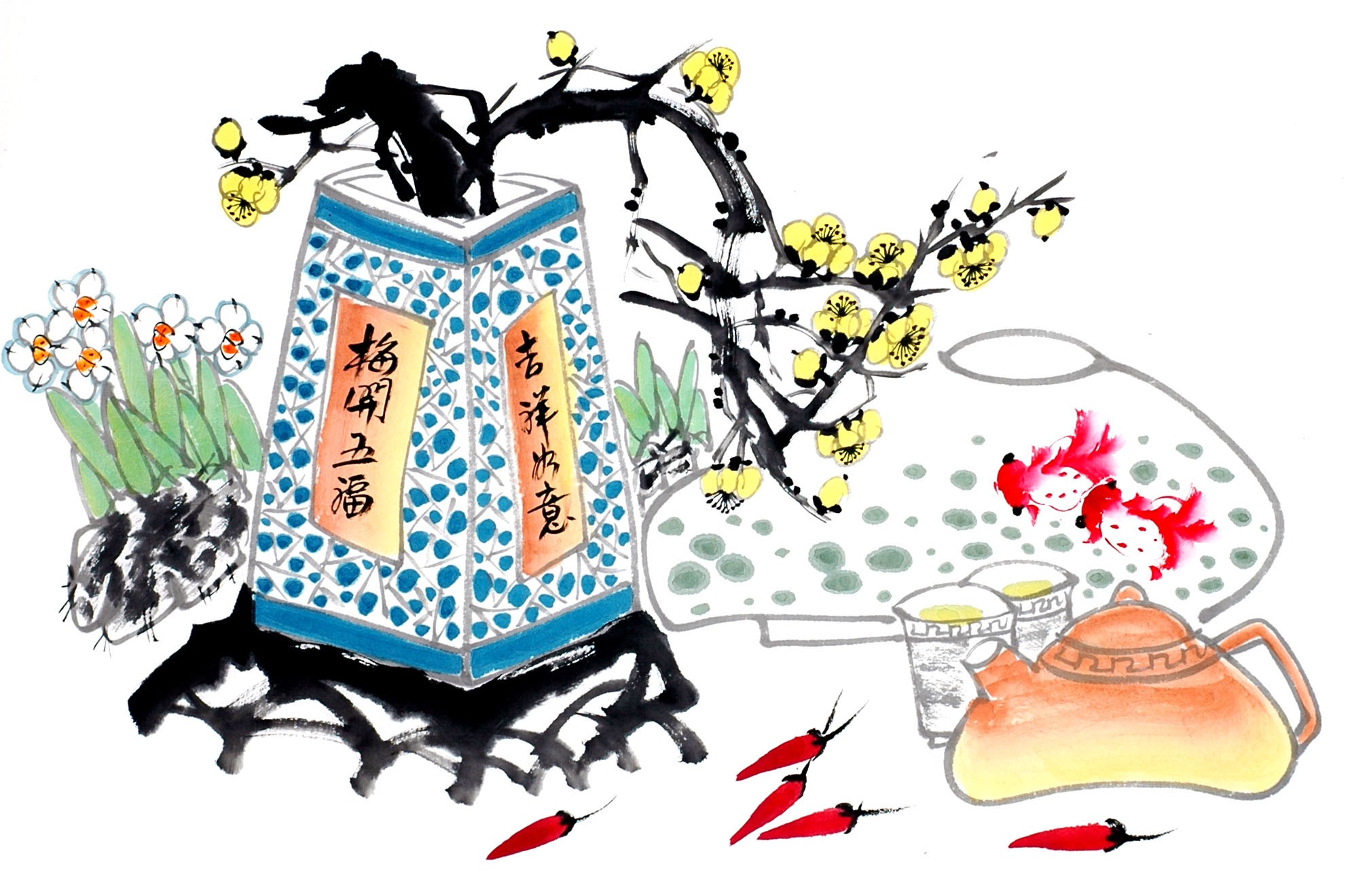 Chinese Flowers&Trees Painting - CNAG012860