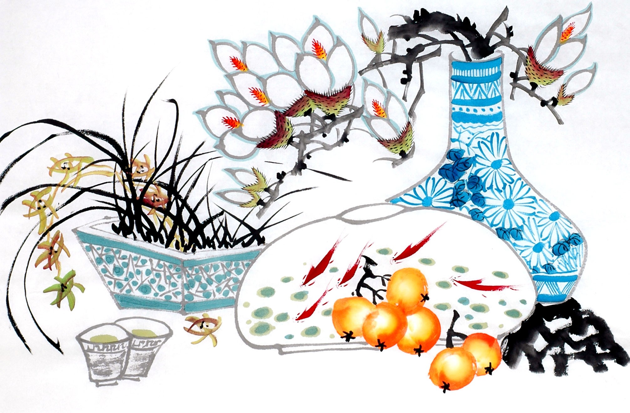 Chinese Flowers&Trees Painting - CNAG012864