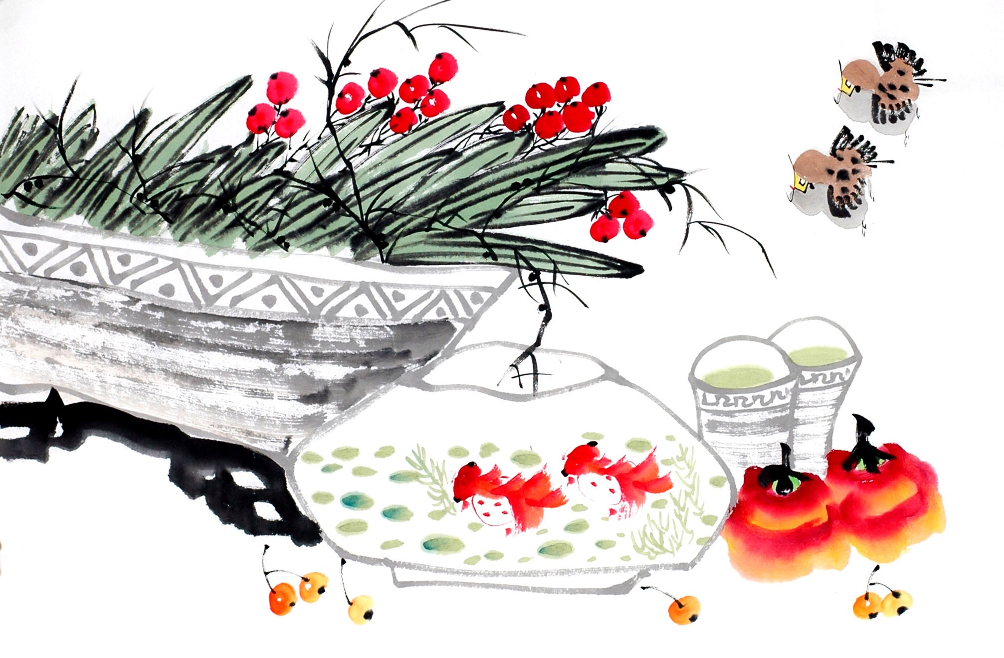 Chinese Flowers&Trees Painting - CNAG012880