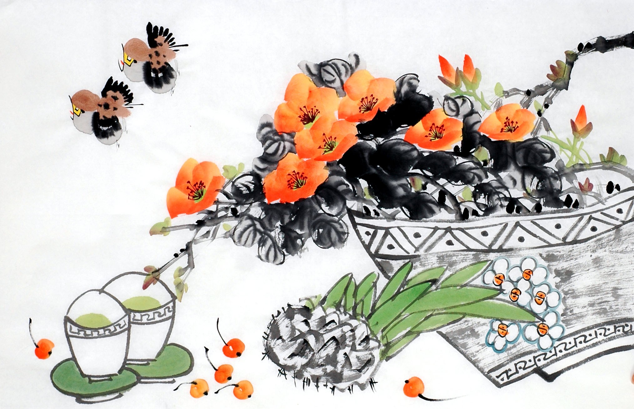 Chinese Flowers&Trees Painting - CNAG012884