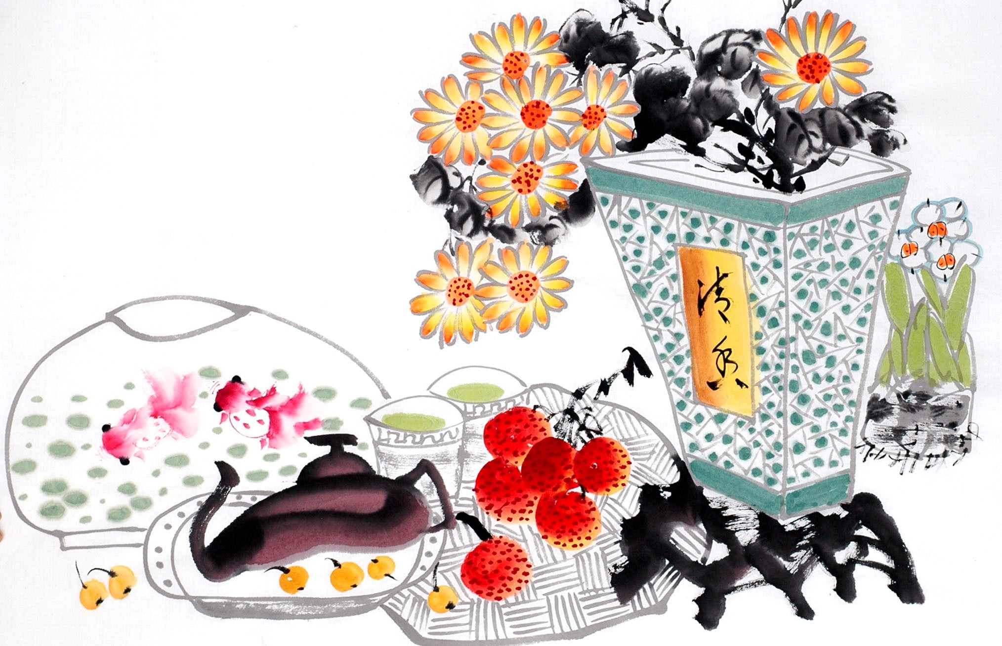 Chinese Flowers&Trees Painting - CNAG012888