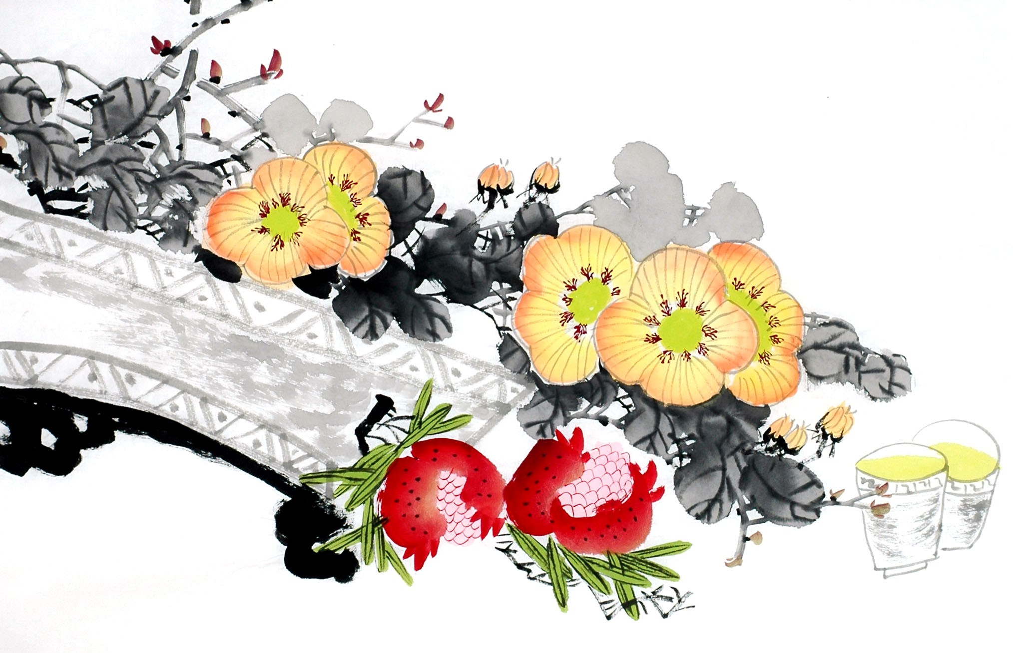 Chinese Flowers&Trees Painting - CNAG012892