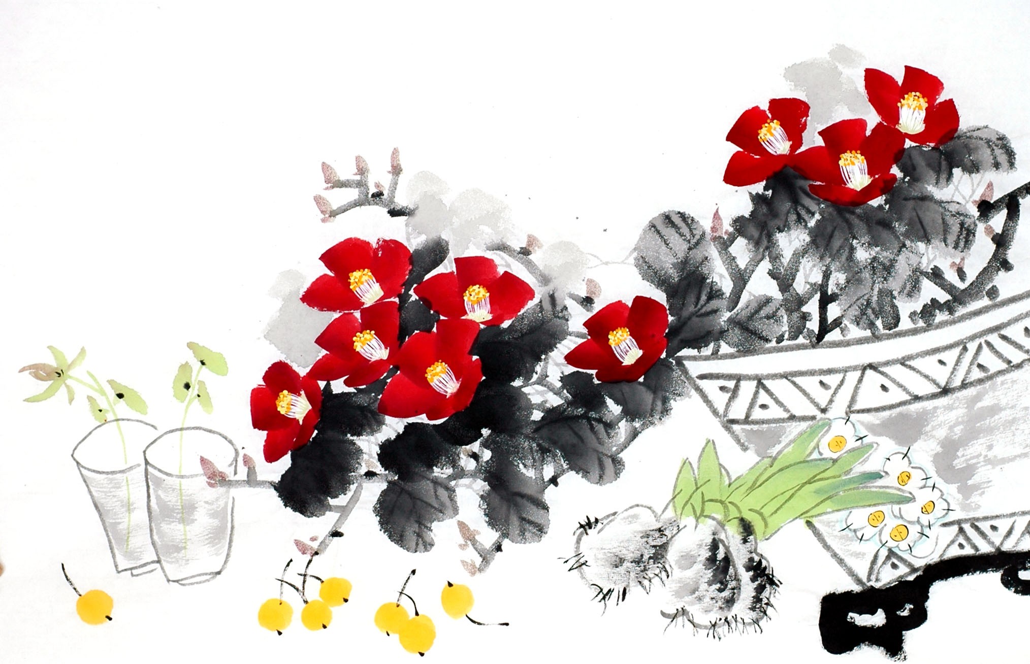 Chinese Flowers&Trees Painting - CNAG012899