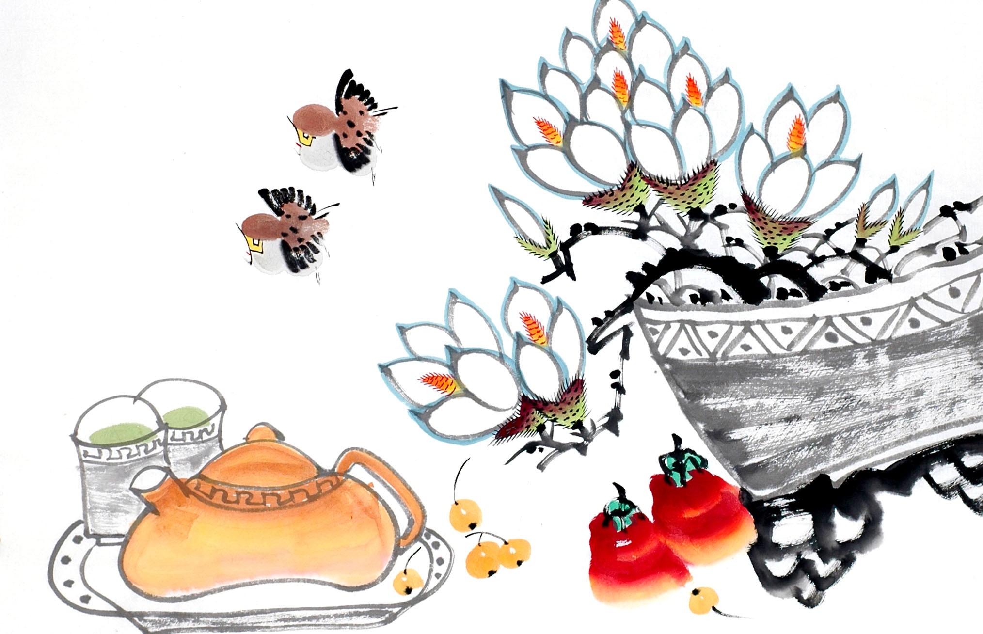 Chinese Flowers&Trees Painting - CNAG012911