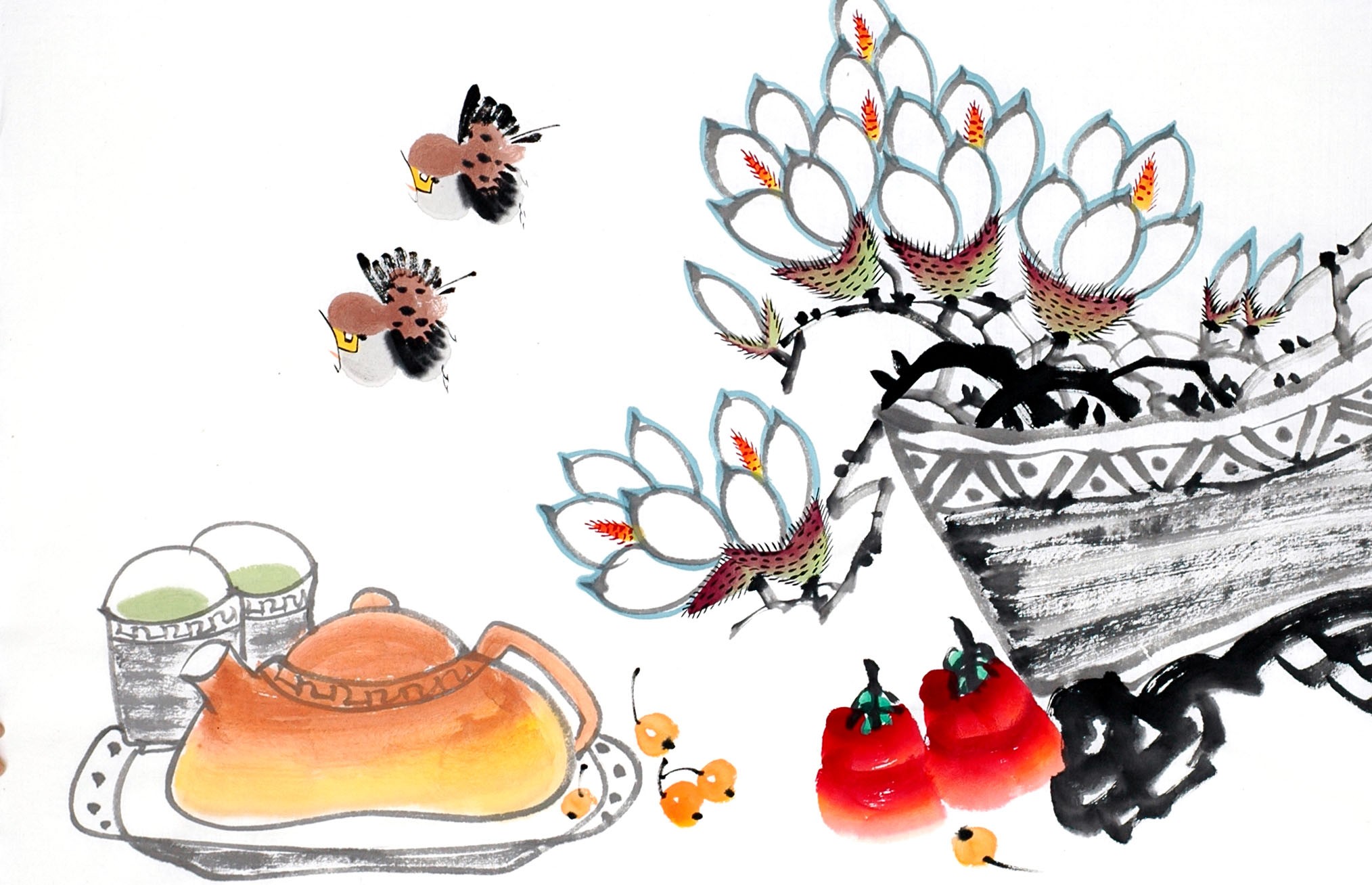 Chinese Flowers&Trees Painting - CNAG012912