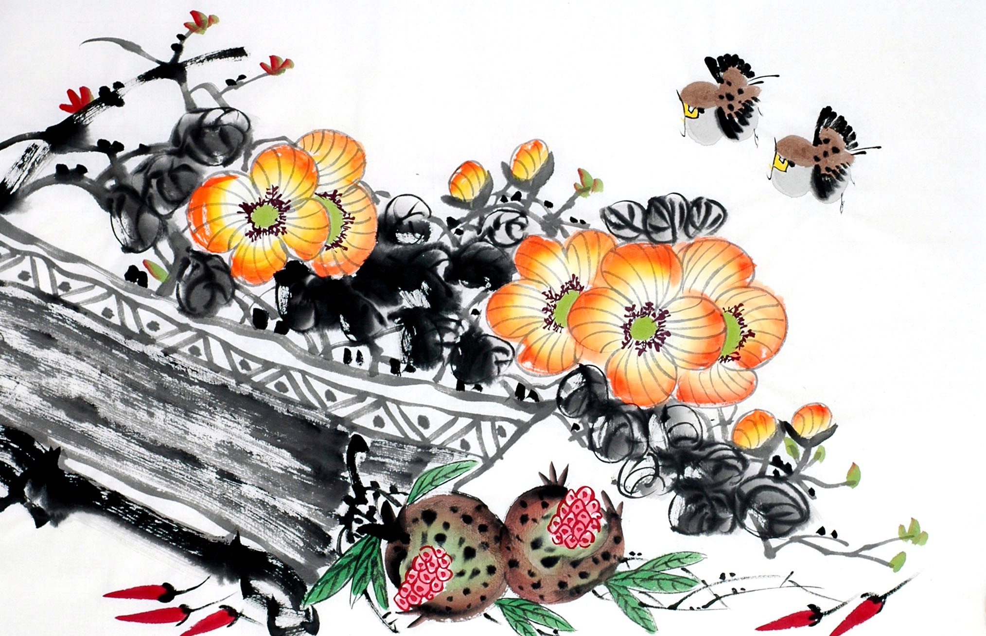 Chinese Flowers&Trees Painting - CNAG012917