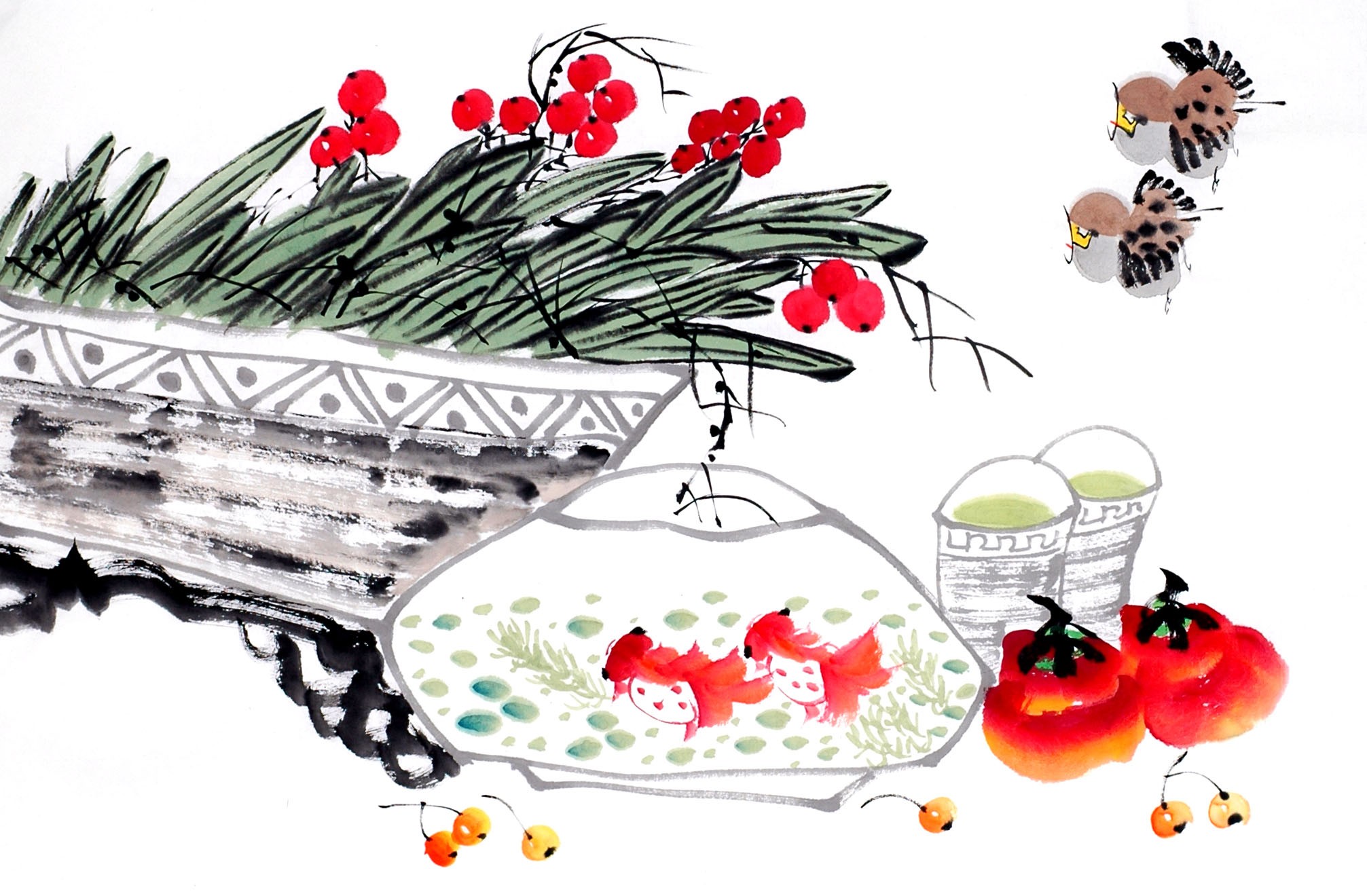 Chinese Flowers&Trees Painting - CNAG012934