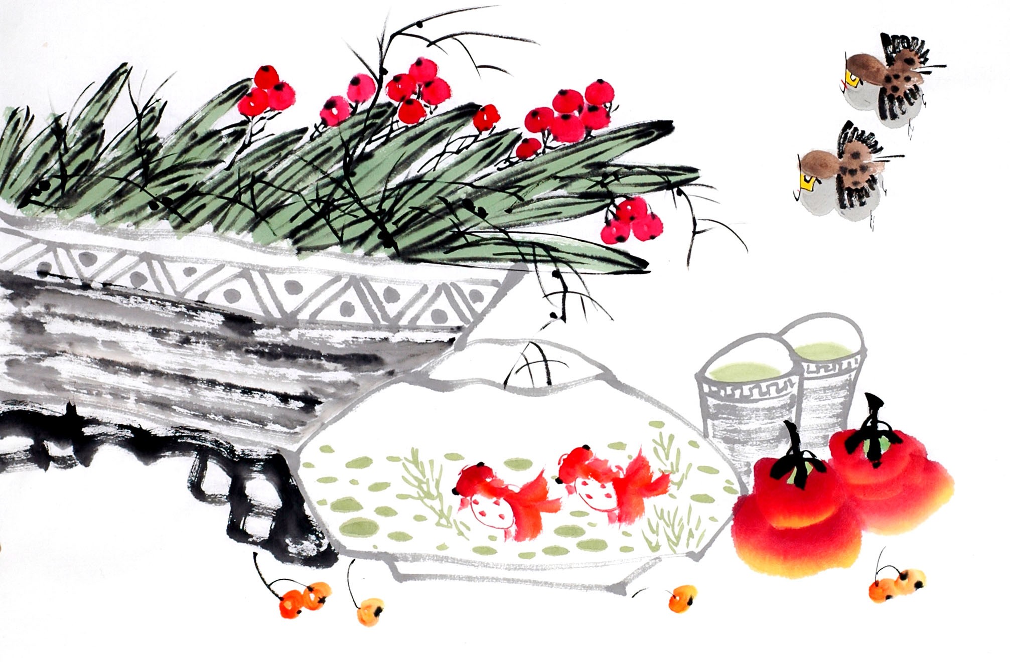 Chinese Flowers&Trees Painting - CNAG012943