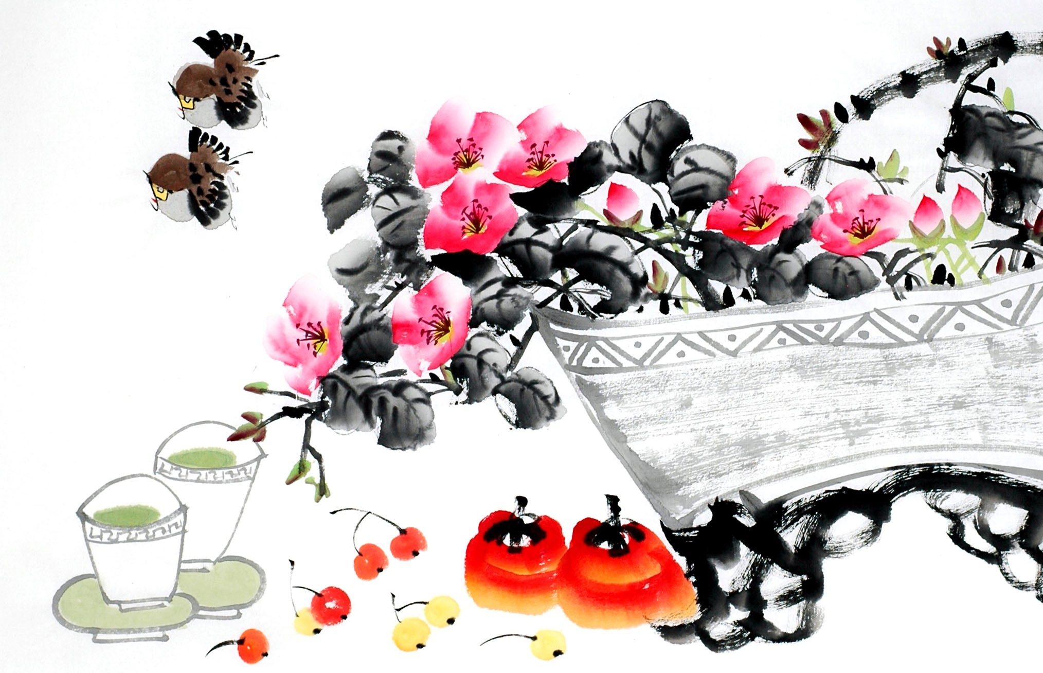 Chinese Flowers&Trees Painting - CNAG012948