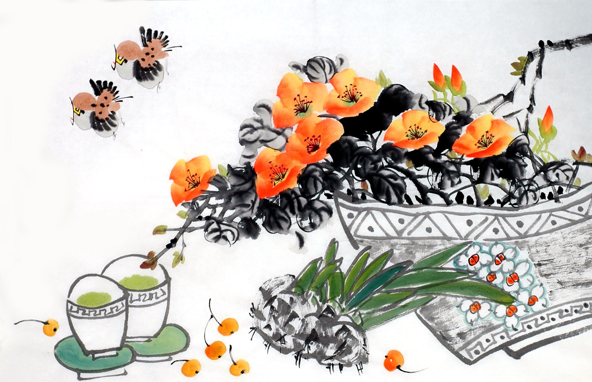 Chinese Flowers&Trees Painting - CNAG012952