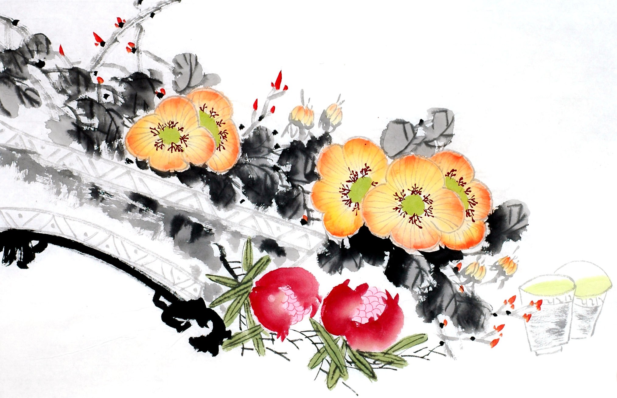 Chinese Flowers&Trees Painting - CNAG012954