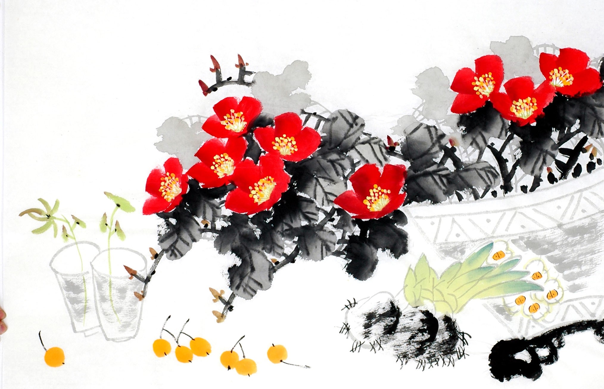 Chinese Flowers&Trees Painting - CNAG012955