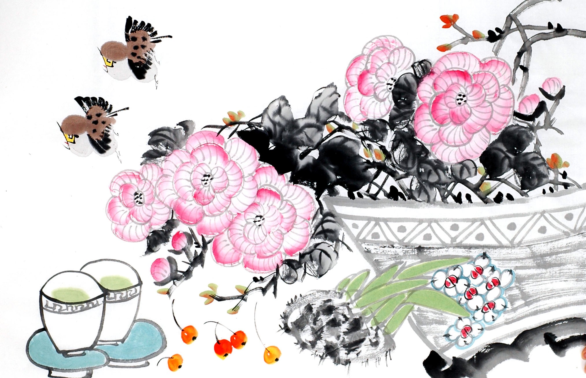 Chinese Flowers&Trees Painting - CNAG012956